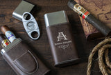 Personalized cigar case and cutter - Custom Engraved Cigar case