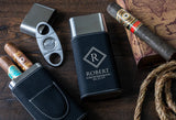 Personalized cigar case and cutter - Custom Engraved Cigar case