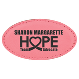 Pink Leatherette Oval Name Badge with Magnet