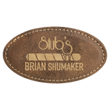 Rustic & Gold Leatherette Oval Name Badge with Magnet