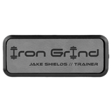 Gray Leatherette Round Corner Name Badge with Plastic Frame