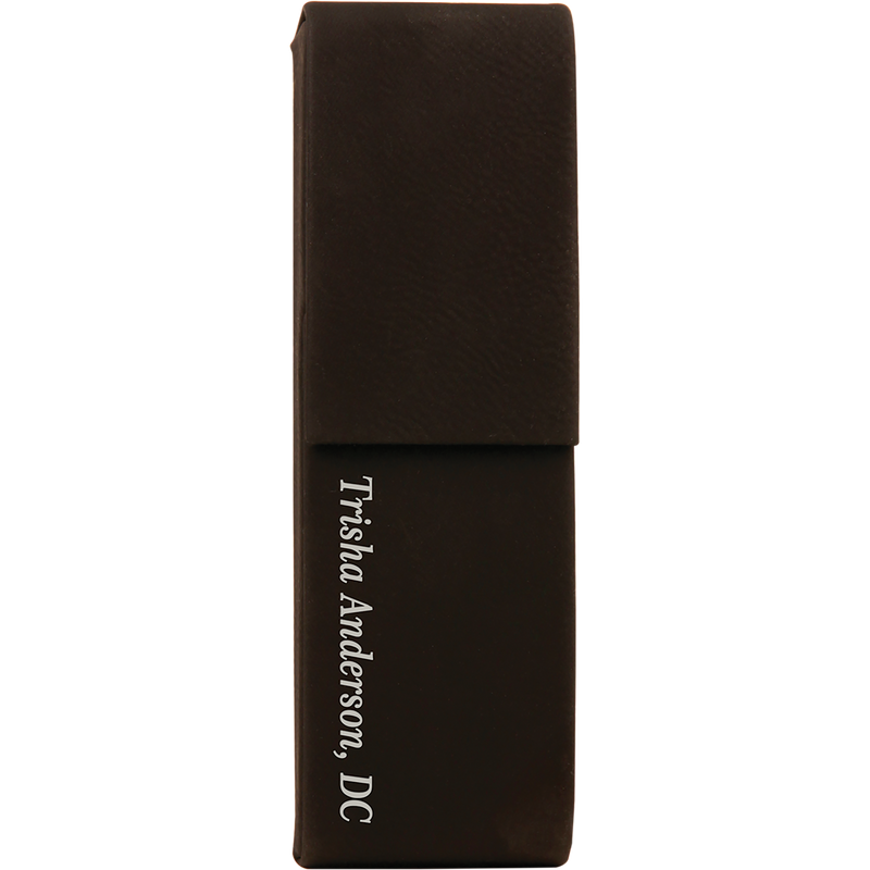 Black & Silver Leatherette Double Pen Case