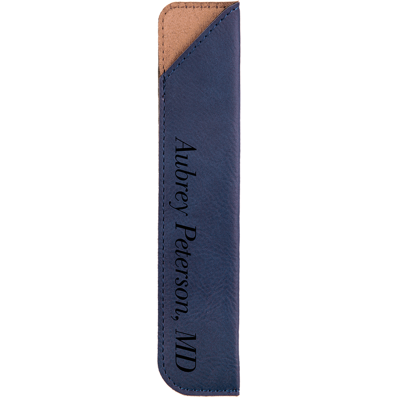 Blue Leatherette Pen Sleeve