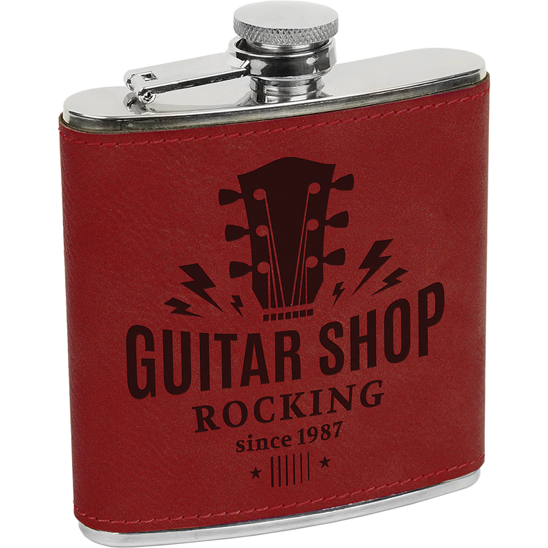 6 oz. Rose Leatherette Flask