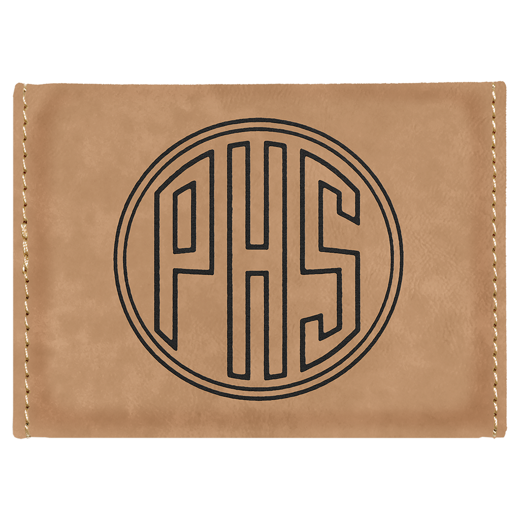 Light Brown Leatherette Hard Business Card Holder