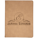 Light Brown Leatherette Portfolio with Notepad