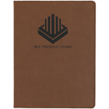 Dark Brown Leatherette Portfolio with Notepad
