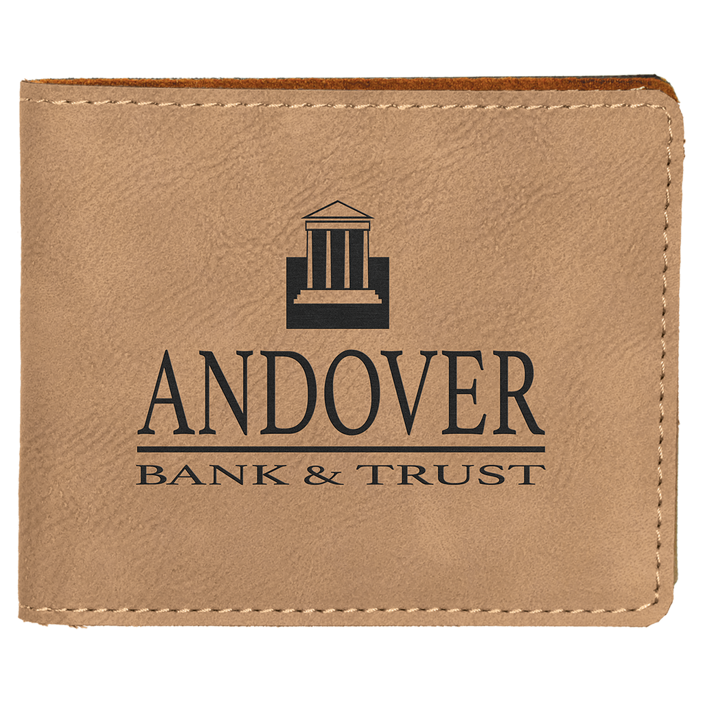 Light Brown Leatherette Bifold Wallet