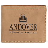 Light Brown Leatherette Bifold Wallet