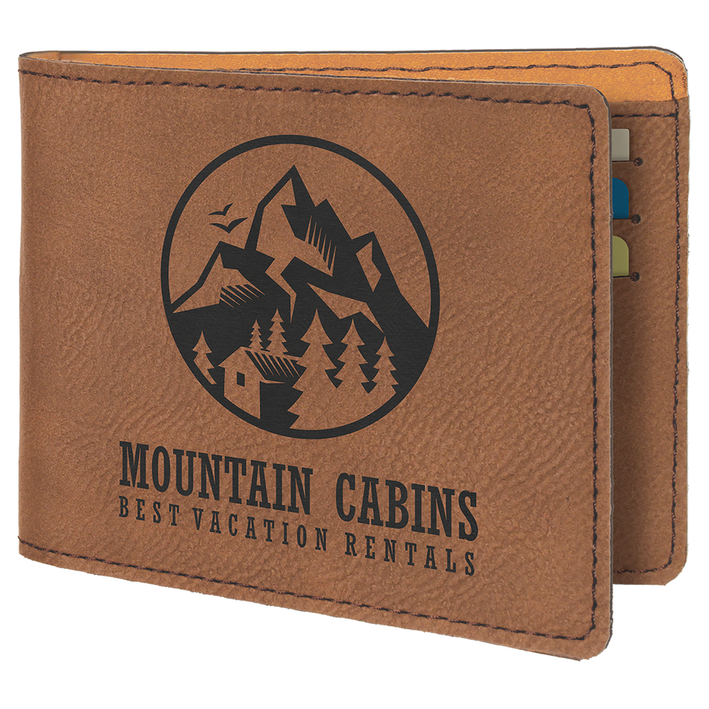 Dark Brown Leatherette Bifold Wallet