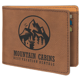 Dark Brown Leatherette Bifold Wallet