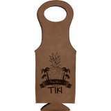 Dark Brown Leatherette Wine Bag