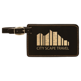 Black & Gold Leatherette Luggage Tag