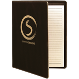 Black & Gold Leatherette Portfolio with Notepad