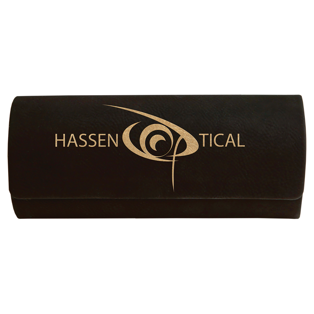 Black & Gold Leatherette Eyeglass Case