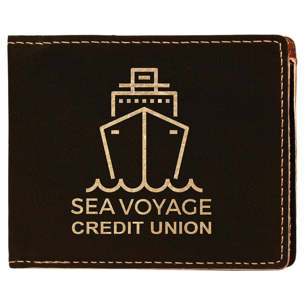 Black & Gold Leatherette Bifold Wallet