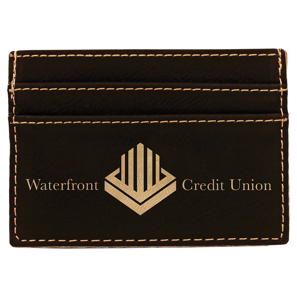 Black & Gold Leatherette Wallet Clip