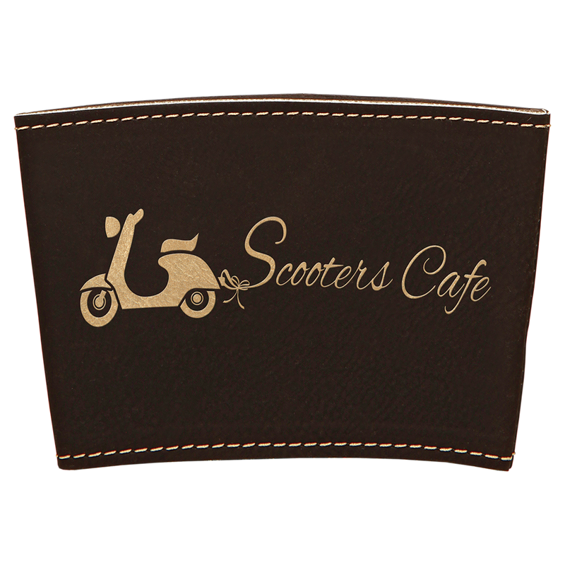 Black & Gold Leatherette Latte Mug Sleeve