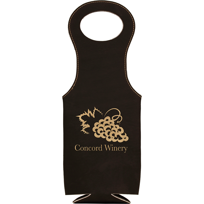 Black & Gold Leatherette Wine Bag