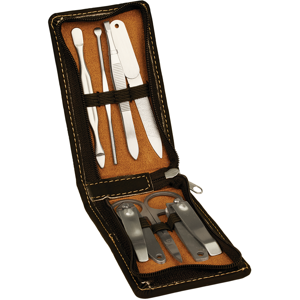 Black & Gold Leatherette Manicure Set