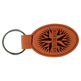 Rawhide Leatherette Oval Keychain