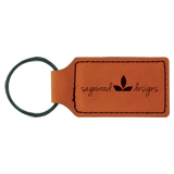 Rawhide Leatherette Rectangle Keychain