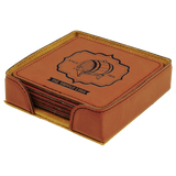 Rawhide Leatherette Square 6-Coaster Set