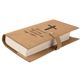 Light Brown Leatherette Book/Bible Cover with Snap Closure