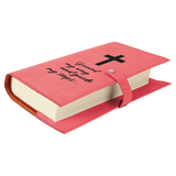 Pink Leatherette Book/Bible Cover with Snap Closure