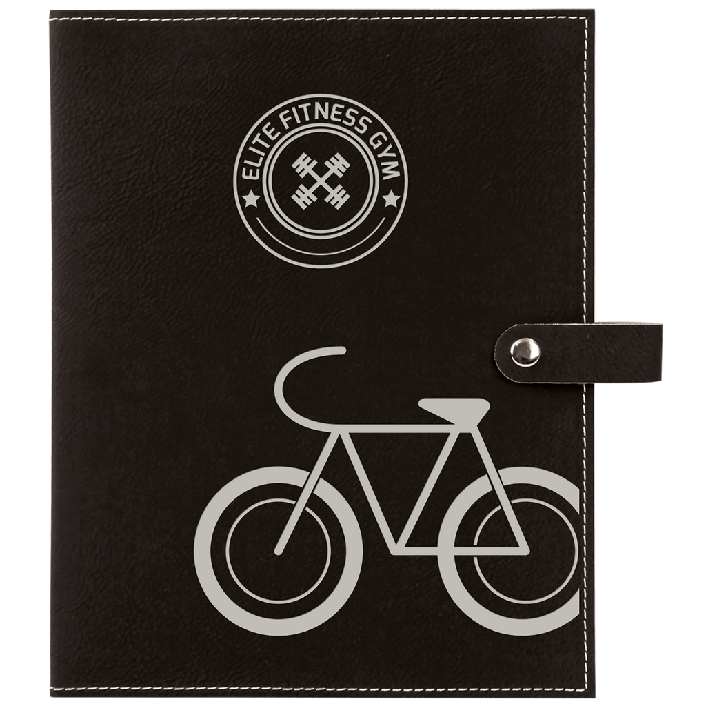 Black & Silver Leatherette Book/Bible Cover with Snap Closure