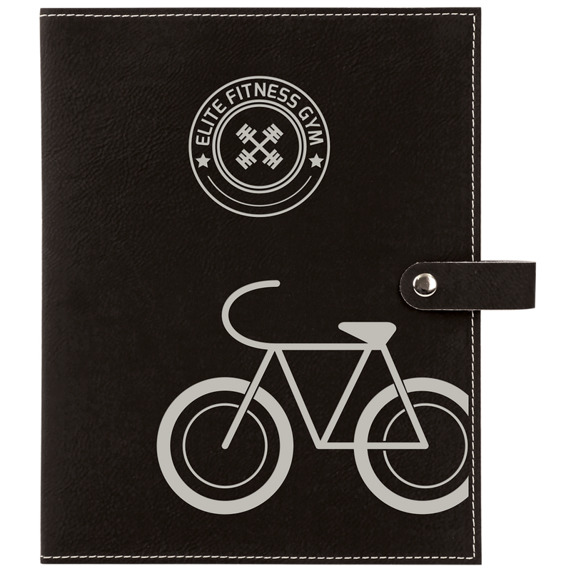 Black & Silver Leatherette Book/Bible Cover with Snap Closure