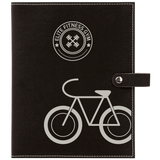 Black & Silver Leatherette Book/Bible Cover with Snap Closure