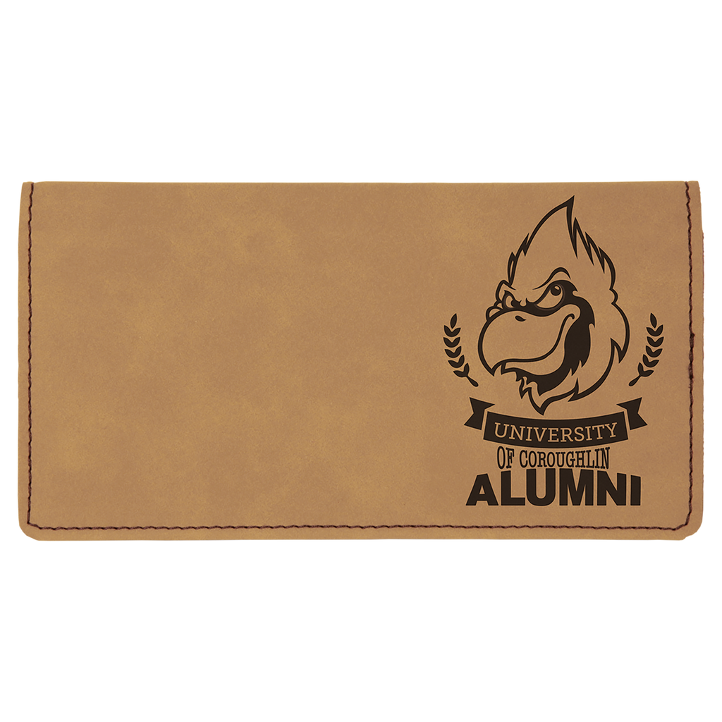 Light Brown Leatherette Checkbook Cover