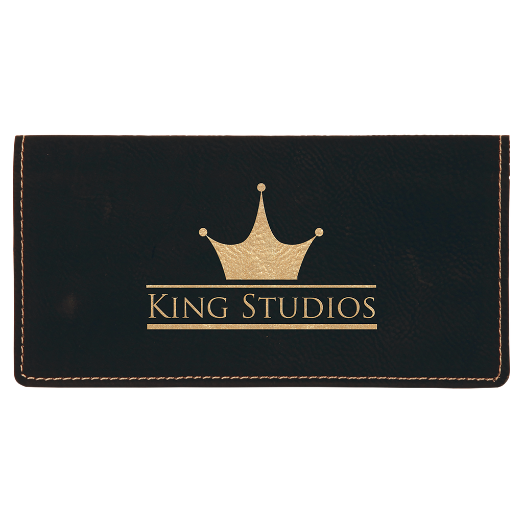 Black & Gold Leatherette Checkbook Cover
