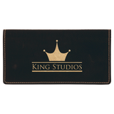 Black & Gold Leatherette Checkbook Cover