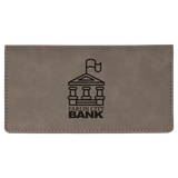 Gray Leatherette Checkbook Cover