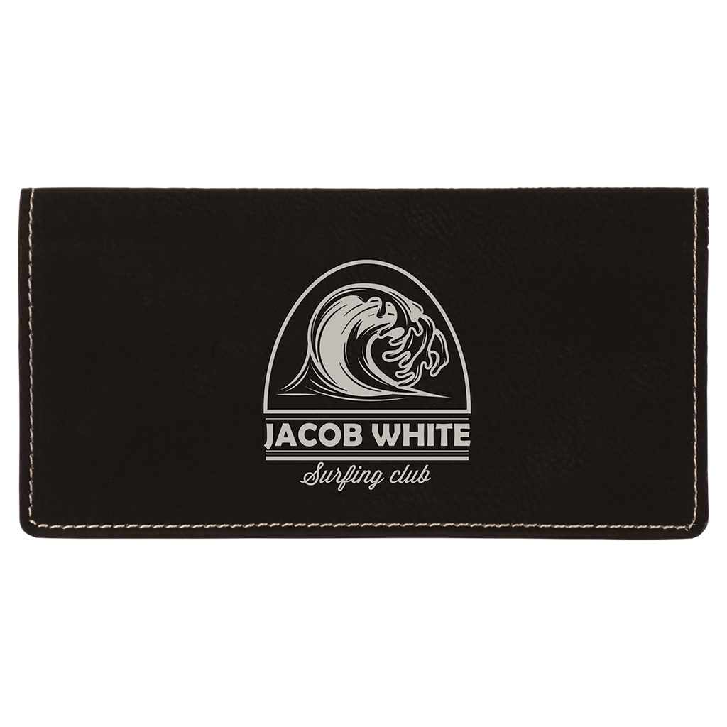 Black & Silver Leatherette Checkbook Cover