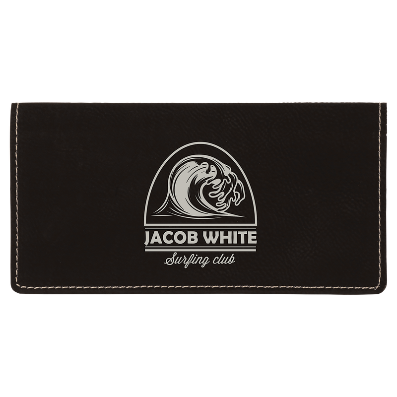 Black & Silver Leatherette Checkbook Cover