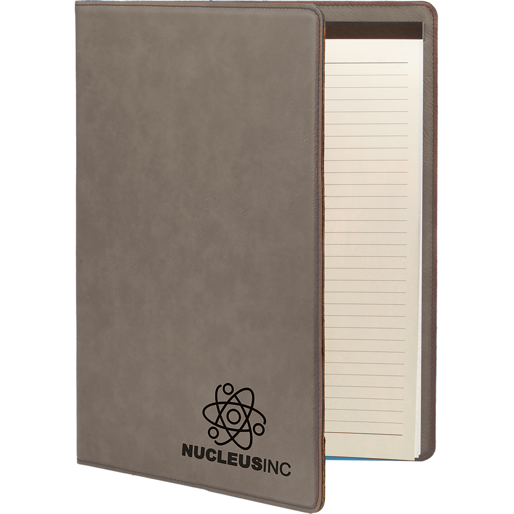Gray Leatherette Portfolio with Notepad