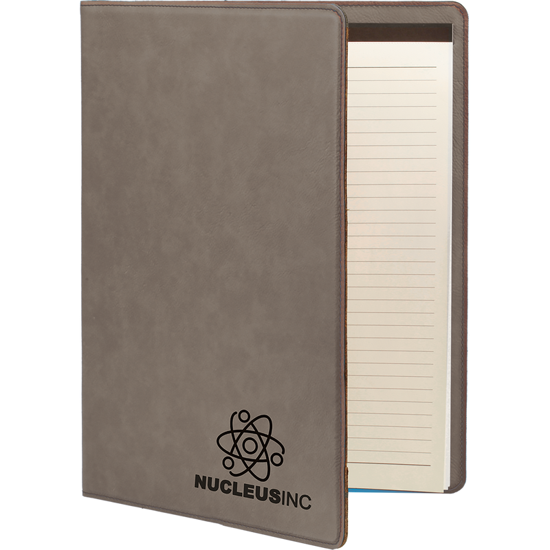 Gray Leatherette Portfolio with Notepad