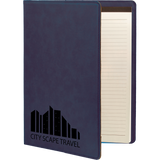 Blue Leatherette Portfolio with Notepad