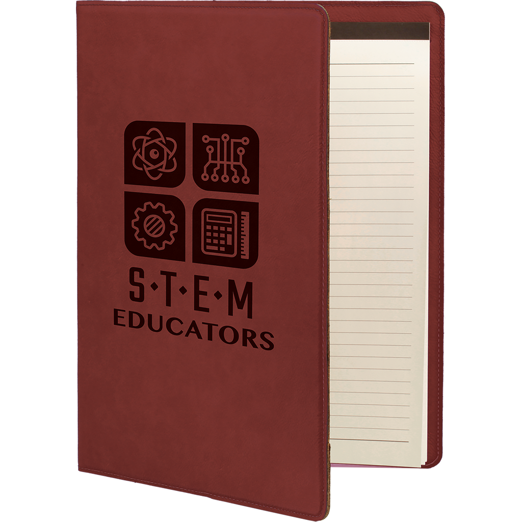 Rose Leatherette Portfolio with Notepad