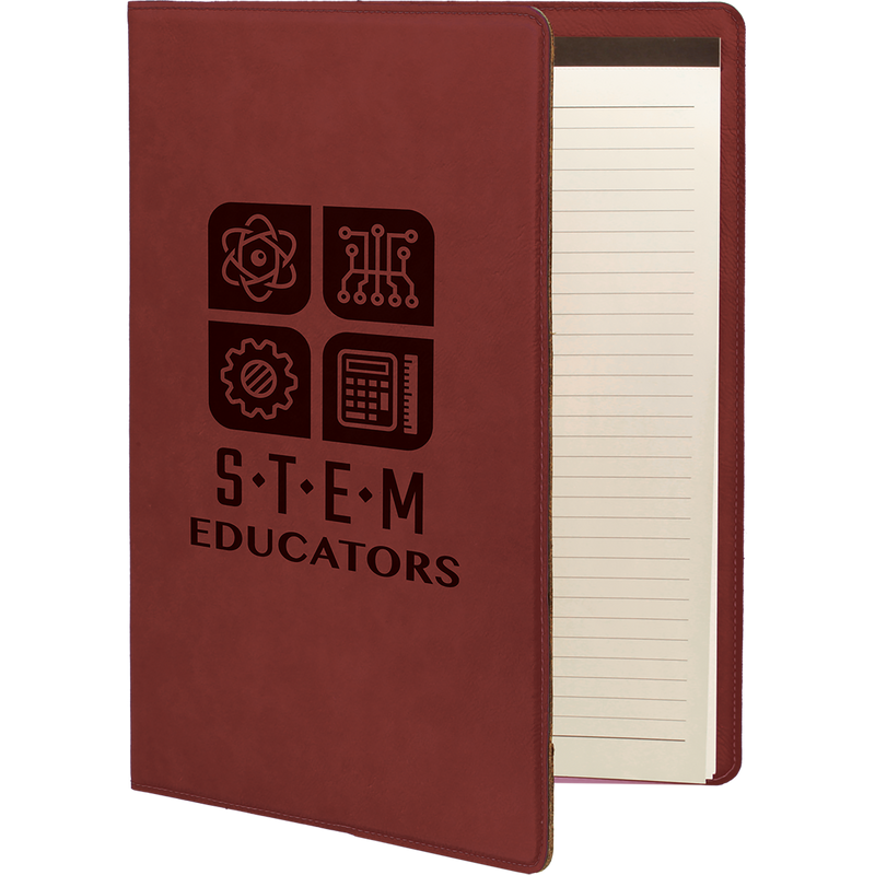 Rose Leatherette Portfolio with Notepad