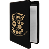 Black & Gold Leatherette Portfolio with Zipper & Notepad