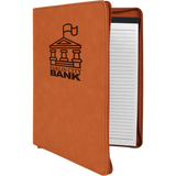 Rawhide Leatherette Portfolio with Zipper & Notepad