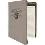 Gray Leatherette Portfolio with Zipper & Notepad