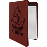 Rose Leatherette Portfolio with Zipper & Notepad