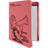Pink Leatherette Portfolio with Zipper & Notepad