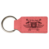 Pink Leatherette Rectangle Keychain