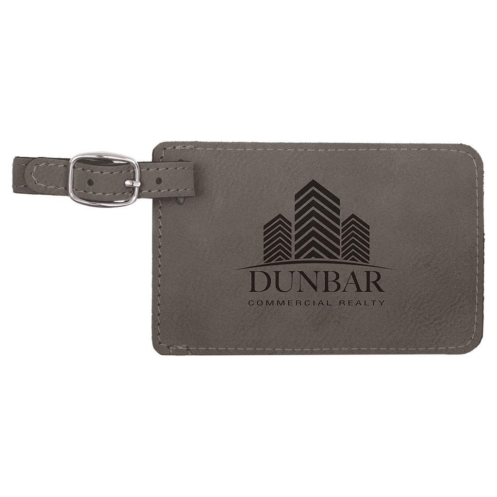 Gray Leatherette Luggage Tag